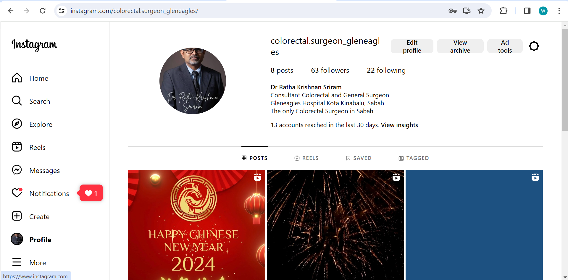 Datuk. Dr. Ratha Krishnan Sriram - Instagram